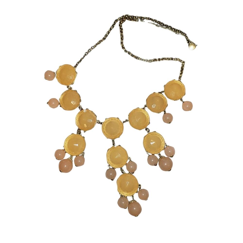 EUC J.Crew Bubble style 2 toned statement necklace gold/blush colored gold toned